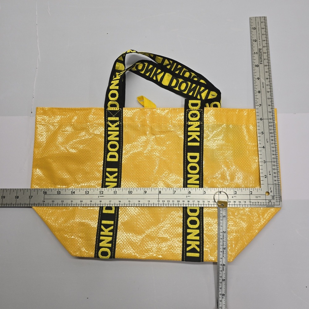Don Don Donki Yellow Reusable Tote Bag Japanese Streetwear Shopper NEW - Picture 7 of 7